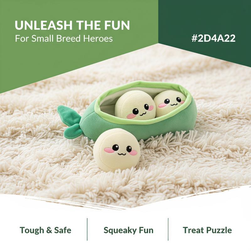 Interactive Squeaky Plush Dog Toy - 1 Buah Mainan Boneka Kacang Polong