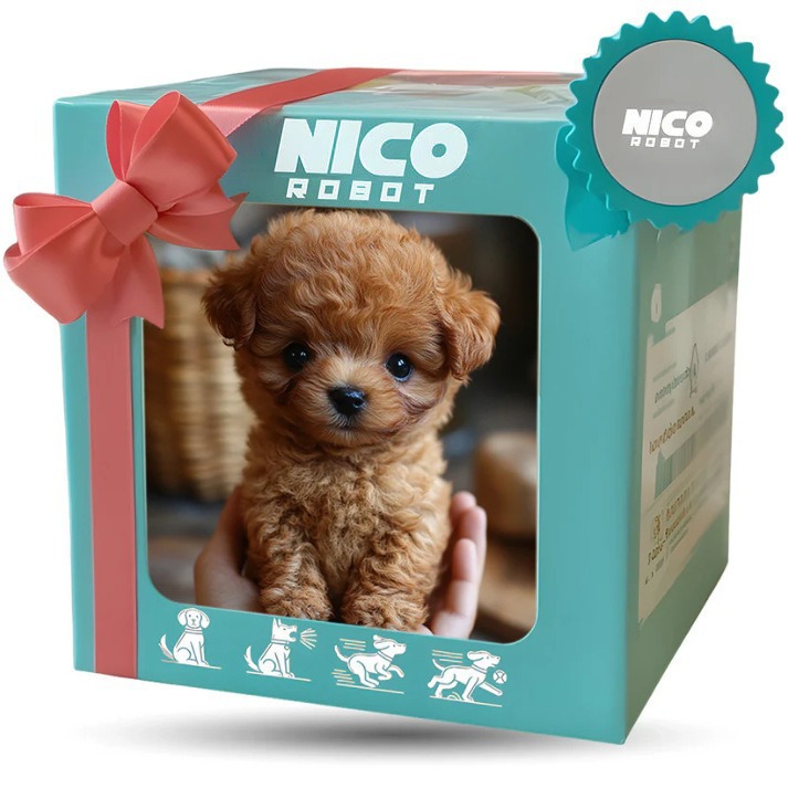 Interactive Squeaky Plush Dog Toy - Nico Robot Anjing Peliharaan Elektronik, Mainan