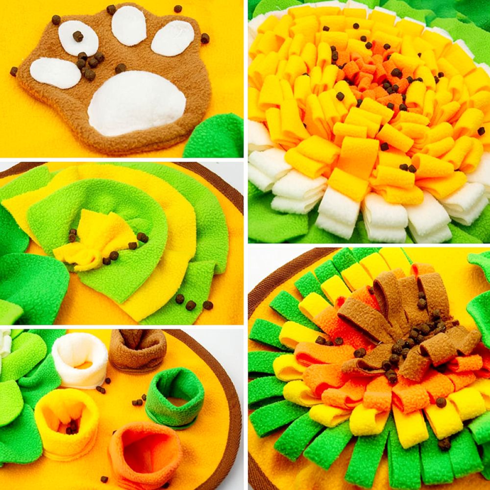 Dog Puzzle Feeder Toy - Alas Snuffle Anjing Desain Tulang, Mainan